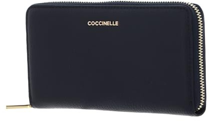 Coccinelle Leder Geldbörse Metallic Soft Wallet Grained Leather Midnight Blue dunkelblau