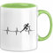 Marathon-Läufer Tasse Geschenk Jogger Herzschlag Running Joggen Kaffee-Becher (Grün)