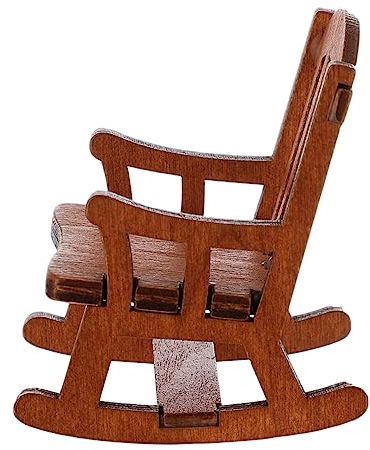 ifundom 1Stk Puppe Schaukelstuhl Dekoration Modell Schaukelstuhl Möbel Puppenhaus aus Holz Modelle Miniatur-Schaukelstuhlfigur Kleiner schaukelstuhl Handwerk Jahrgang Baby