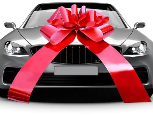 DAKLUNAR Schleife für Auto, große Geschenkschleife Riesenschleife für Auto rote Schleife groß Geschenkschleife groß Schleife Auto große Schleife 18 Geburtstag Auto