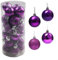 24 Stück Weihnachtskugeln Kunststoff 3cm Christbaumschmuck für Weihnachtsdekoration - Baumschmuck für den Weihnachtsbaum (Lila)