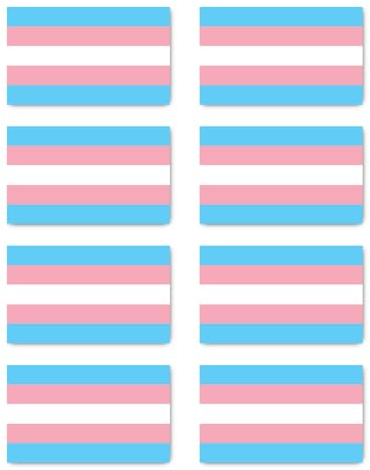 Aufkleber: 75x45 mm, 8 Stück - Flagge - Transgender Pride - LGBTQ - für Auto, Laptop und mehr