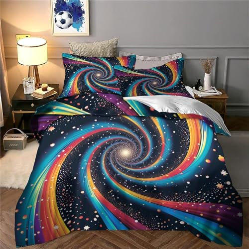 aaaaab Vertigo Bettwäsche-Set mit Filmplakat, Bettbezüge-Set, 3D-Druck, hypoallergen, Flauschiges Bettwäsche-Set für Kinder und Erwachsene, Kingsize (220 x 240 cm)