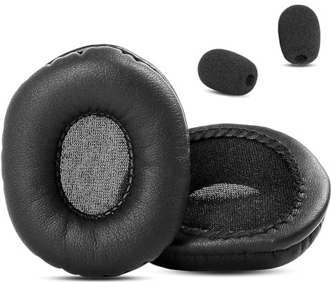 ACCOUTA Ersatz Ohrpolster für Sennheiser PC131, PC8, PC7, PC2, PC3, PC5 Mono USB Headsets - Weiches Proteinleder mit Memory-Schaum, Bequemer Ohrkissenersatz