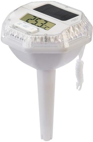 infactory Solar: Schwimmendes Teich- & Poolthermometer, RGB-LEDs, LCD, Min./Max., IP68 (Poolleuchte, Teichbeleuchtung, Baby)