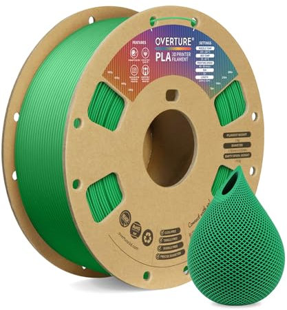 OVERTURE PLA Filament 1,75 mm Aufgerüstet, 1kg Filament (2,2 lbs), Maßgenauigkeit +/- 0.02mm, für 3D-Drucker (Grün)