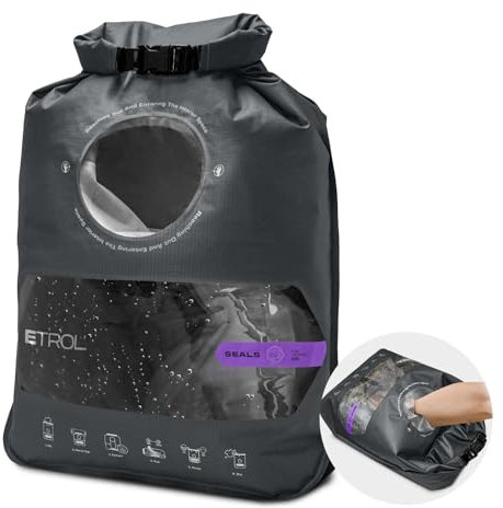 ETROL Bolsa de lavado para viajes, lavadora portátil, kit de lavado manual ligero, bolsa impermeable para fregar ropa