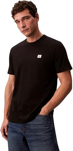 Calvin Klein Herren T-Shirt Kurzarm Badge Jersey Classic Tee aus Baumwolle