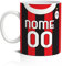Tazza Tifoso Calcio Serie A Grafica Maglia Milanista Interista Romanista Personalizzata Con Nome e Numero - Misura 23x11 in Ceramica Sublimatica (Tifoso Milan)