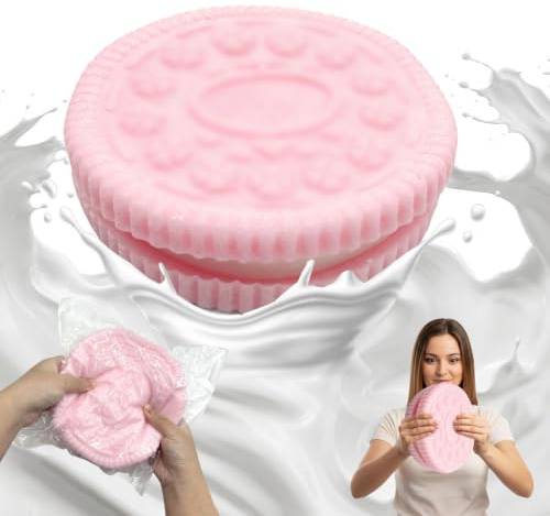 Kneadle-Big Pink Biscuit Squeeze, 1 Stück Squishy Toy, Große Mehlkekse, Squeeze Spielzeug, Kawaii Stress Squeeze Toy Geeignet für Erwachsene-XXL