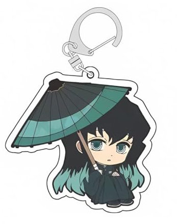 Ghost Killing Acryl Schlüsselanhänger 6er Set Niedlich Tokitou Muichiro,Rengoku Kyoujurou,Uzui Tengen,Kanroji Mitsuri Figur Anhänger Schlüsselringe Handy Anhänger Tasche Deko Cos Requisiten (B)