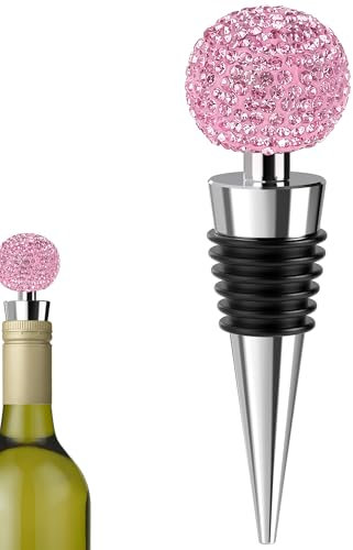 Biiange Wine Bottle Bling Decorative, Bling Wine Bottle Stoppers, Reusable Beverage Bottle Stoppers, Beverage Bottle Stoppers for Gifts,for Kitchen, Bar, Christmas, Party Favor, Wedding, Decor