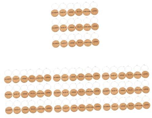 PRETYZOOM 4 Juegos Anillo De Copa De Vino Martini Vaso De Vino Caños Luces Canalón Party Vasos Vino Marcador De Vino Reemplazable Marcadores De Bebidas De Fiesta Encanto Corcho 18 Uds * 4