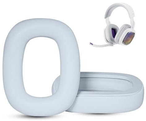 Astro A30 Ersatz-Ohrpolster für Logitech Astro A30 Kopfhörer– Ohrpolster Ersatz aus weichem Proteinleder & Memory-Schaum (Weiß)