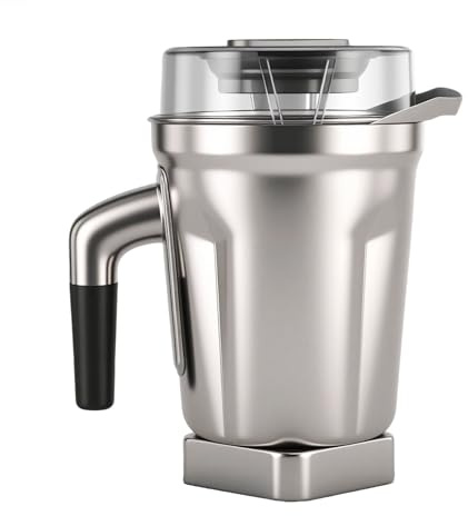 Stainless Steel Container 64oz, Fit for Vitamix 5200 750 6300 Vm0103 Vm0197 E310 A2500 Explorian Commercial Ascent etc Series Blender, Replace for Vitamix Blender Pitcher Jar Cup,5 Years Warranty