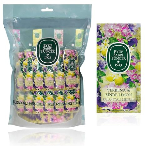 EYÜP SABRİ TUNCER Lot de 150 Lingettes Rafraîchissantes, Verveine et Citron | Petite Taille 5 x 10 cm