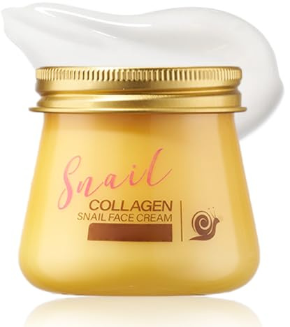 Schneckenschleim Creme Trockene Haut, Schnecken-Collagen Creme, Korean Skincare Snail Mucin Feuchtigkeitscreme Gesicht, stärkt die Haut, Snail Anti Aging Gesichtscreme, Koreanische Schneckencreme