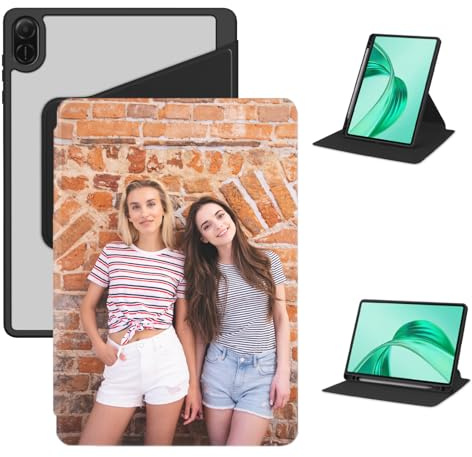 Personalised Tablet Case for Honor Pad X8a, X8b, X9a, X7, 10, MagicPad 2 and 3, Custom Photo Rotatable Cover with Stylus Holder