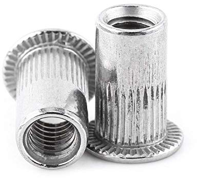 20PCS Dado Piatto Rivetto Filettato Metrico Dado in Metallo Dado in Acciaio Inox M6