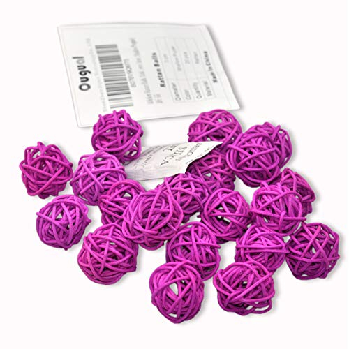 20 Stück Natur Wicker Rattan Kugeln Tischschmuck Hochzeit Party zum Aufhängen Wobble Ball Weihnachten Deko 3cm Seichtes Lila