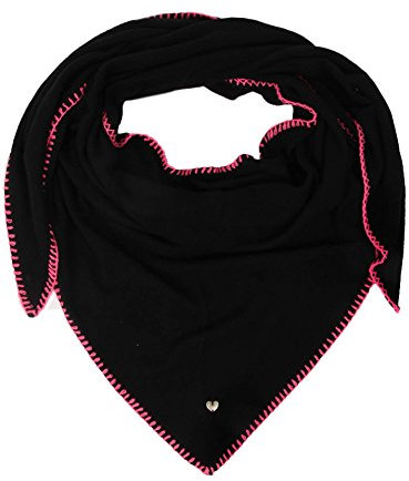 Zwillingsherz Dreieckstuch mit Kaschmir - Hochwertiger Schal mit Häkelrand für Damen Jungen Mädchen - XXL Hals-Tuch und Damenschal - Strick-Waren für Sommer Herbst Winter 150cm x 120cm - black