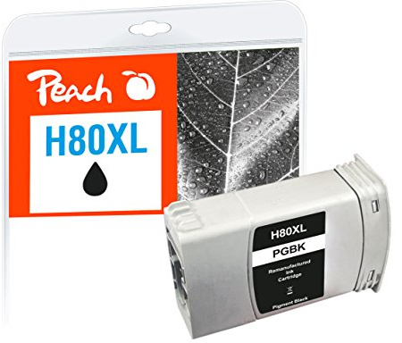 Peach H80 Druckerpatrone XL schwarz ersetzt HP No. 80 BK, C4871A für z.B. HP DesignJet 1050 C, HP DesignJet 1050 C Plus, HP DesignJet 1055 CM, HP DesignJet 1055 CM Plus