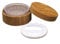 Poudrier écologique vide aspect bambou 30 g (30 ml)/1 oz - Pot à cosmétique pour poudre libre - Boîte de rangement de maquillage - Récipient avec tamis plastique et houppette épongee