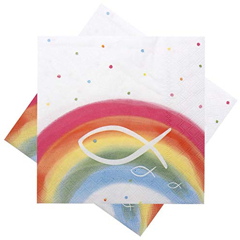 Unbekannt Servietten Fisch Bunt Regenbogen Tischdeko Kommunion Konfirmation Taufe 20 Stück