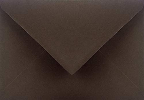 Netuno 25 large dark brown coloured envelopes DIN C5 162x229mm 6.37x9.01 inches 115gsm Sirio Color Cacao gummed pointed flap no window for weddings invitation Christmas birthday greeting cards leaflet | 115 g Sirio Colour Cacao · Elegant Brown Envelopes for Autumn, Vintage, Anniversary, Invitations, Invitation Cards & Post