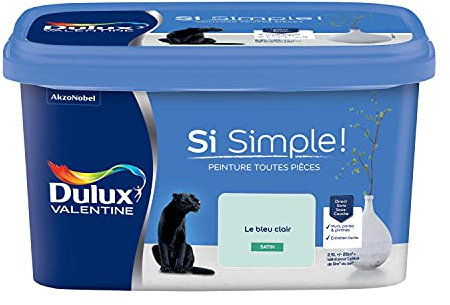 Dulux Valentine Peinture Si Simple Peinture Intérieure Toutes Pièces - Peinture Mur et Plafond, Porte et Plinthe - Couleur : Le Bleu Clair Satin - 2,5 L