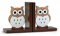 Owl Bookend Dekorative Holz Buchstützen Bracket Griffige Nettes Buch End Wohnzimmer Kinderzimmer Buch Stopper Home Decor (Color : Brown)