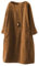 FTCayanz Abito Donna Manica Lunga Oversized Velluto a Coste Vestito Elegante Midi Abiti Giallo M