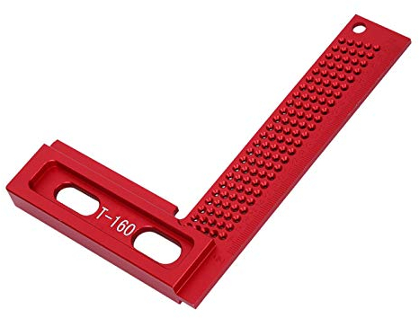 160 mm/6,3 Zoll Lochlineal T-160 Genaues Verschleißfestes T Förmiges Lineal für die Holzbearbeitung aus Aluminiumlegierung Rot