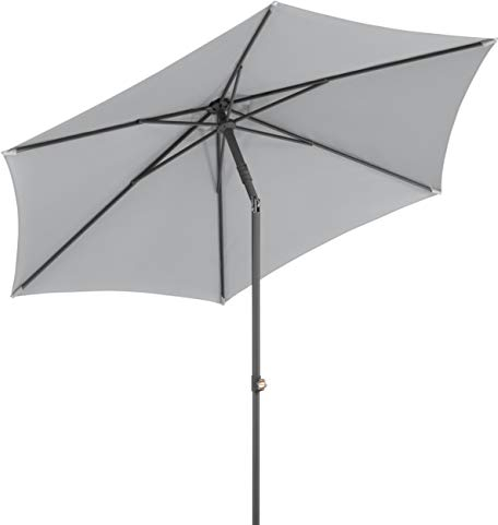 Schneider Sonnenschirm Sevilla, silbergrau, 270 cm rund, 664-14, Gestell Stahl, Bespannung Polyester, 4.6 kg