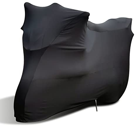 TECTICO Funda Moto Interior Cubierta Motocicleta Elastica Stretch Suave S M Protección Completa Universal Cubierta Moto para Interior Garaje, 96 x 41 x 49 Pulgadas