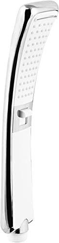 Cornat Handbrause Kinnay - 95 x 50 mm Kopfgröße - verchromt/weiß - 2 Strahlarten: Normal- & Schwallstrahl - Anti-Kalk & Wasserspareinsatz / ECO-Brausekopf für Dusche & Badewanne / TECB3473