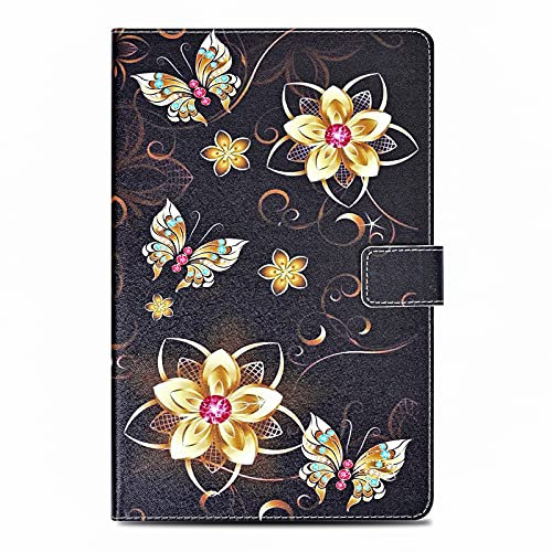 Succtopy Hülle für iPad Mini 6, Folio Flip PU Leder Schutzhülle iPad Mini 6 2021 Stifthalter Stand Wallet Cover Case Tablet Hülle iPad Mini 6. Generation 8.3 Zoll 2021,Goldene Blume