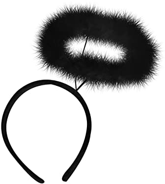 Bock op Kölle Haarreif mit Heiligenschein, Engel, Karneval, Fasching, Party in schwarz oder weiß (schwarz)