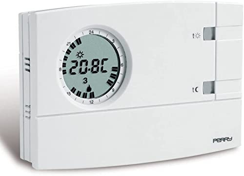 ECI ELETTROFORNITURE Cronotermostato analogico digitale giornaliero modello 1CRCR308-G Perry color bianco