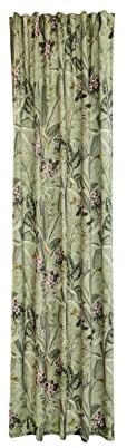 Vorhang florales Dschungelmuster grün (1 Stück) | Blickdicht Blüten Kolibri modern | Wohnzimmer Schlafzimmer Kinderzimmer | 140 x 245 cm