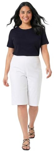 Roman Knee Length Shorts for Women UK - Ladies Cropped Capri Stretch Bengaline Pants Crop Trousers Summer Legging Lounge Essentials Elasticated Casual Clothes