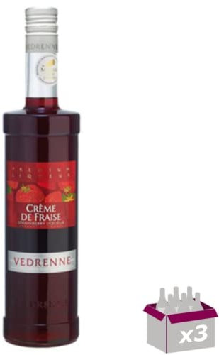 Lot de 3 Vedrenne - Crème de fraise 15° - 70cL