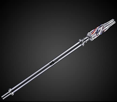 KS Shisha Glasmundstück Mundstück Glas Stardust Blue-Red-White 40 cm