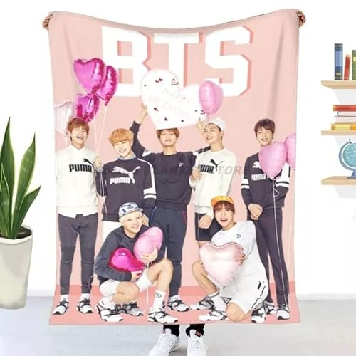 Koreanische Boyband Decken, Weiche Warme, Abriebfeste Flanell-üBerwurfdecken, TV Decken,Sofadecke,Wohndecke,Warm,Gemütlich,Langlebig