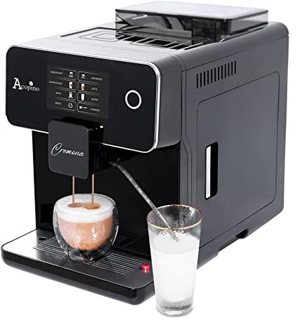 Acopino Cremona One Touch Kaffeevollautomat & Espressomaschine mit Milchsystem – Cappuccino & Espresso auf Knopfdruck, farbiges Touchdisplay