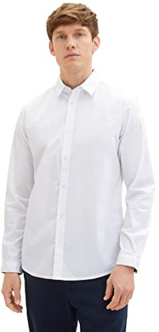 TOM TAILOR Herren Regular Fit Business Hemd mit Stretch, 20000 - White, XXL