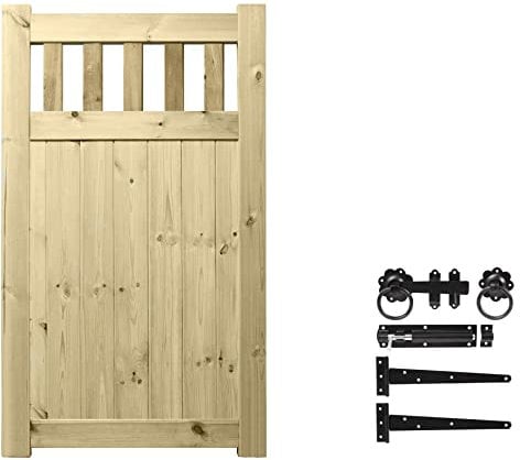 Premier URBAN Range Pedestrian Premier Picket Pale Trellis Top Gate Smooth Wooden Tongue & Groove Pathway Height: 5ft (150cm) x Width: 3ft (90cm) No Hinge Pack Selected