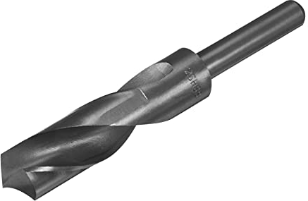 QUARKZMAN 1/2 Vástago 23mm Taladro Barrena x 1uds Alta Velocidad Acero 9341 Reducido Vástago Helicoidales Brocas para Industria Hogar Aluminio Metal, [Nitruro Revestido, Negro]