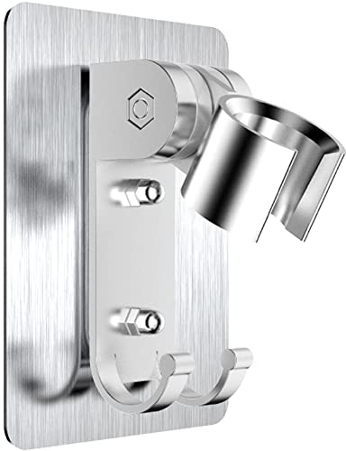 Zashmart Shower Head Holder for Handheld Showers, Silver Shower Rail Holder, Stainless Steel Shower Holder, ABS Material Shower Head Holders, Premium Suction Shower Head Holder (10cm H & 7.6cm W)