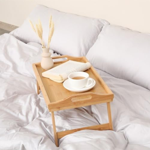 Terra Home Tablett Bett Bambus braun mit klappbaren Beinen Serviertablett Betttisch